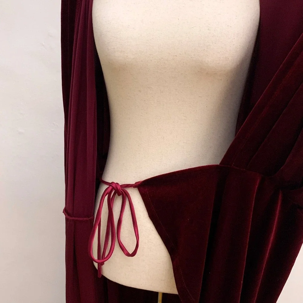 Eloquii Red Velvet Wrap Dress‎ - Picture 7 of 10